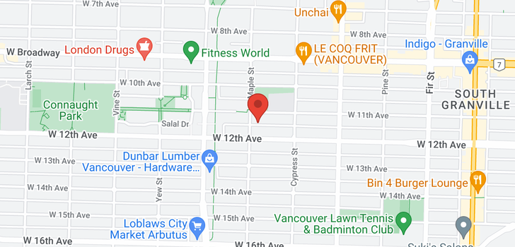 map of 1988 W 11TH AVENUE